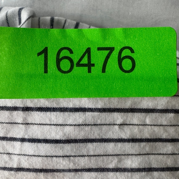 Levi's Vintage Orange Tab Men's Striped Short Sleeve Cotton Shirt White/Gray Lg - Picture 14 of 14